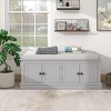NicBex Shoe Rack Bench Shoe Storage Organizer 4 Doors and Adjustable Shelves Removable Cushion for Entryway Bedroom - 3 of 4