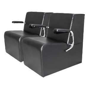 PureSana 2 Pack Chromium Anastasia Vinyl Professional Platform Hair Dryer Chair - 1 of 4