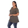Plus Size Crisscross Neck Short Sleeve Top - White Mark - 2 of 4