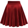 Women's Vintage Velvet Skater Skirt - Stretchy Flared Mini A-Line Skirt Bright Red - 2 of 4