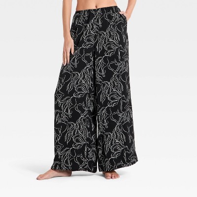 Women's Satin Pajama Pants - Auden™ Black XXL Short : Target