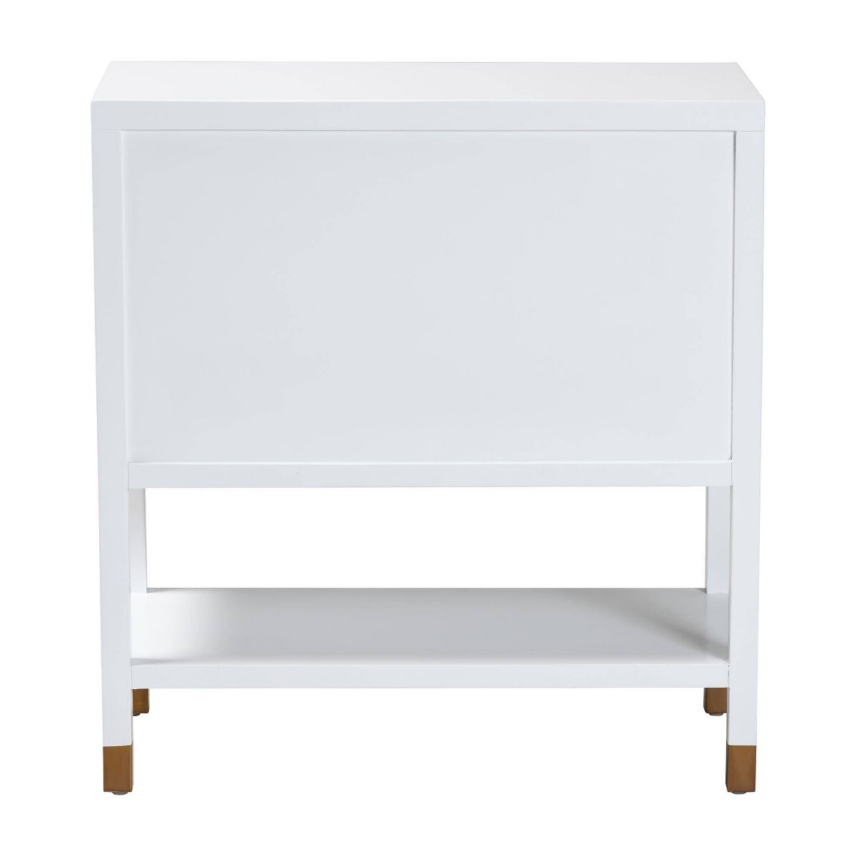 bali & pari Aiden Fluted Sideboard  2  Door Accent Storage Cabinet White/Brass/Black - thumbnail 2