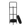 MAYEERTY Tray Table 3 Tier Paper Rope Woven Oval Storage Basket Small Shelves for Living Room Kitchen Black - 3 of 4