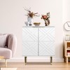 COZONY 34.5" Sideboard Storage Cabinet with 2 Decorative Embossed Pattern Doors, Modern Accent Buffet Cabinet for Kitchen, Dining & Living Room - 3 of 4