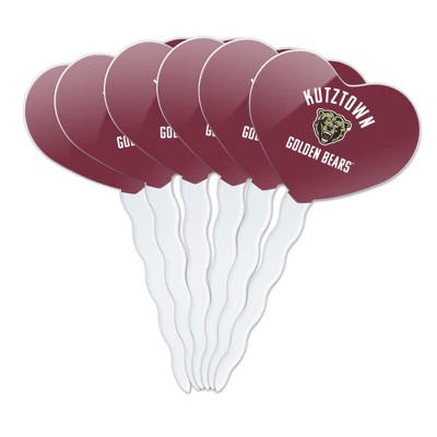 Kutztown Bear Heart Love Cupcake Picks Toppers Decoration Set of 6