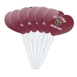 Kutztown Bear Heart Love Cupcake Picks Toppers Decoration Set of 6 - 1 of 4