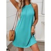 Women's Comfortable Loose Fit Halter Neck Sleeveless Solid Dress - 2 of 4