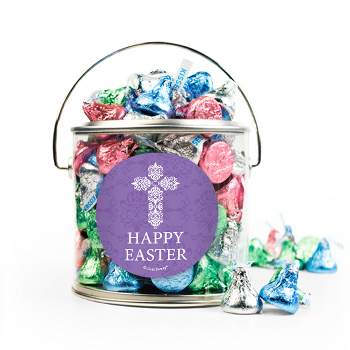 Easter Candy Gift Hershey's Kisses Paint Can Purple Cross -  By Just Candy