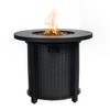 Resenkos 30" Propane Gas Fire Pit Table, 50000 BTU Round Steel Fire Pit for Outside Patio Deck Garden Courtyard-Black - 2 of 4