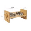 Artloge Elevated Dog Bowls Feeder Stand Bamboo 4 Level Adjustable Raised Food Water Pet Cat Feeding Station with two Bowls - 3 of 4