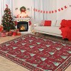TackView Christmas Rug Washable, Non Slip Low Pile Christmas Tree & Floral Accent Carpet, for Living Room, Bedroom, Kitchen - 2 of 4