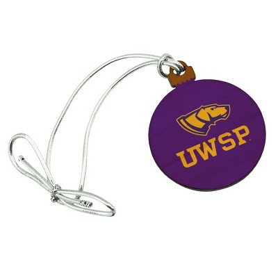 University of Wisconsin-Stevens Point Primary Logo Mini Small Tiny Wood Christmas Tree Holiday Ornament