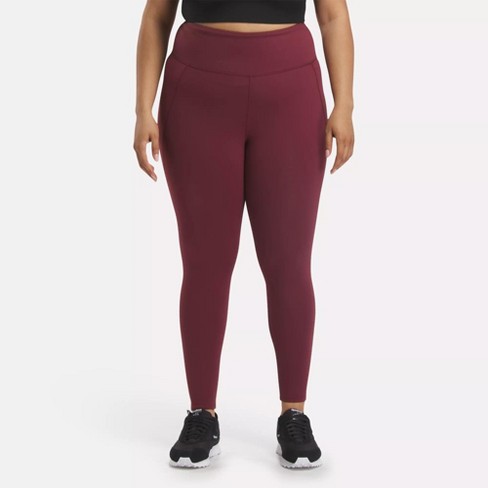 Reebok Classics Vector Graphic Leggings Maroon Burgundy Black