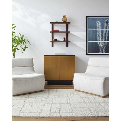 Hauteloom Yetty Silver Grid Wool Rug