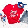 Simply Sage Market Women's Stars and Stripes Slanted Cursive Puff Print Short Sleeve Graphic Tee - 3 of 4