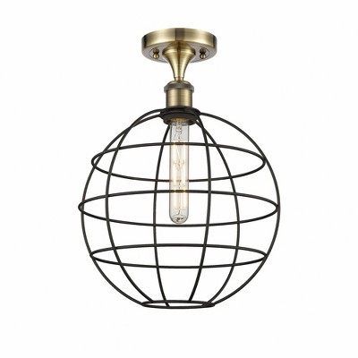 Lake Placid - 1 Light Semi-Flush Mount In Industrial Style-16 Inches Tall and 12 Inches Wide
