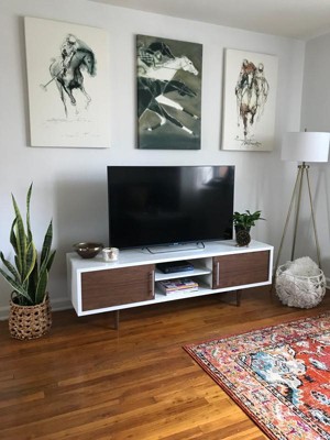 Gemini Wood Contemporary Tv Stand For Tvs Up To Walnut white 66