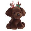 Aurora Medium Brown Holiday Holiday Cheer 7.5" Rudy Chocolate Lab Festive Stuffed Animal - 2 of 4