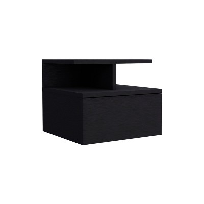 NicBex 14 inch Wide Floating Floating Nightstand with 1 Drawer,Modern Side Table with 2-Tier Shelf,Bedside Table for Bedroom,Living Room