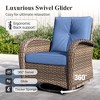 Captiva Designs Vintage Patio Swivel Wicker Conversation Sofa Set with Ottomans - 4 of 4