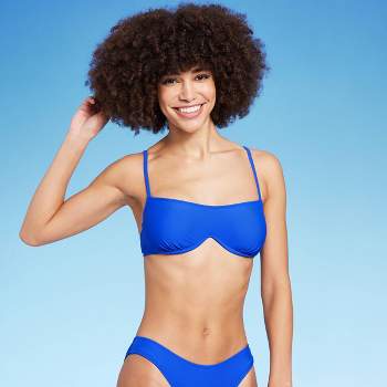 Women's Beaded Wrap Bralette Bikini Top - Wild Fable™ Bright Blue M : Target