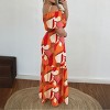 Women's Summer Square Neck Ruffle Puff Sleeves Boho High Waist Smocked Flowy A Line Dress - 3 of 4