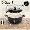 Karl Home 5 qt. Enameled Cast Iron Round Dutch Oven in Red with Lid - 2 of 4
