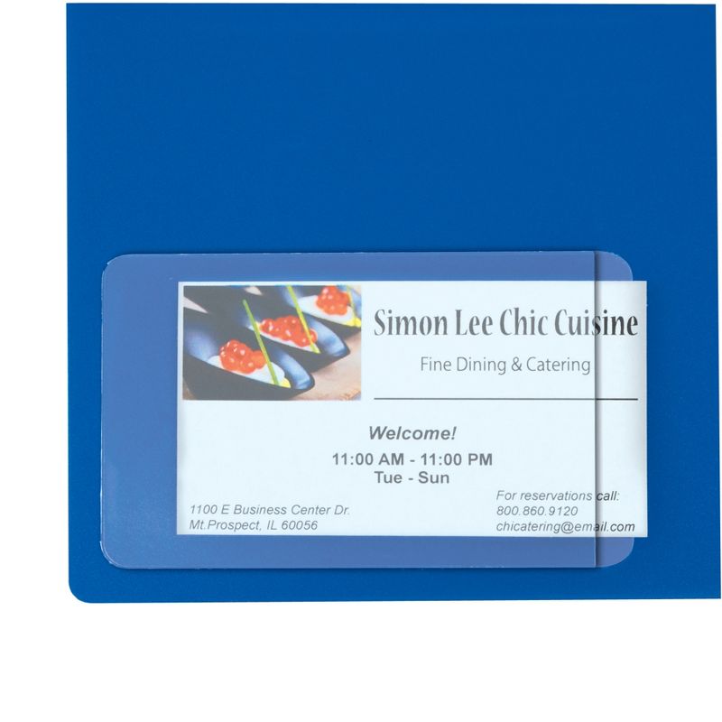 C-Line® Self-Adhesive Business Card Holder, Side Load, 2" x 3-1/2", 10 Per Pack, 5 Packs, 5 of 7