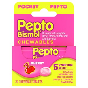 Pepto-Bismol Chewable Multi-Symptom Relief Tablets - Cherry - 24ct - 1 of 4