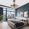 Bella Depot 36" Modern Retractable Ceiling Fan with Dimmable Light and Remote, 6-Speed DIY Light Shade - 4 of 4