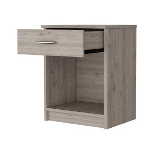 ChicFurnit Nightstands Modern End table Nightstand Side Table Bedside Table with Open Shelf and Drawer Storage for Bedroom, Gray, 18.58"*16.69"*21.73" - 1 of 4