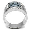 Slickblue Men's Polished Stainless Steel Ring with Semi-Precious Snowflake Obsidian Stone in Jet, Size 8-13 - 3 of 4