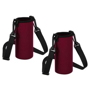 Unique Bargains Neoprene Portable Insulated Adjustable Strap Water Bottle 
Sling Bags 2 Pcs - 1 of 4