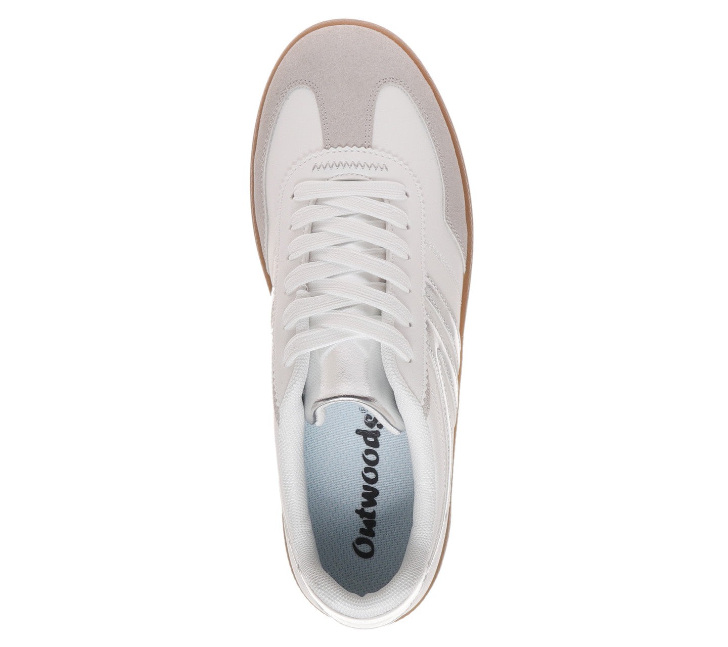Женские кроссовки Outwoods Giana-2 Lace Up Fashion Sneakers, Silver Combo, цвет: Серебряный — фото 4