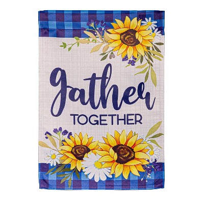 Evergreen Gather Suede Garden Flag 12 x 18 Inches Indoor Outdoor Decor
