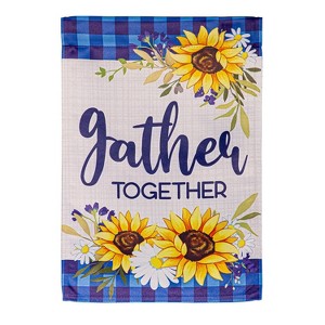 Evergreen Gather Suede Garden Flag 12 x 18 Inches Indoor Outdoor Decor - 1 of 4