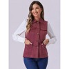 INSPIRE CHIC Women's Buttoned Sleeveless Faux Suede Utility Vest with Cargo Pocket - 2 of 4