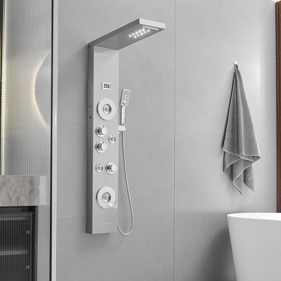 Nickel Chrome Multi-Function LED Shower Panel System