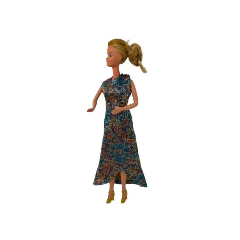 Tapestry Print Dress Fits 11 1/2 Inch Fashion Dolls Like Barbie, 3 of 5