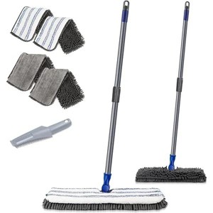 Racxily Two Sided Dust Mop Floor Cleaning System, MASTERTOP 360 Microfiber Mop with Stainless Steel Handle,Wet Dry Mop,Flat Flip Mops - 1 of 2