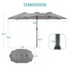 Sonkuki 15x9ft Double-Sided Patio Umbrella Aluminum with Large Canopy - 3 of 4