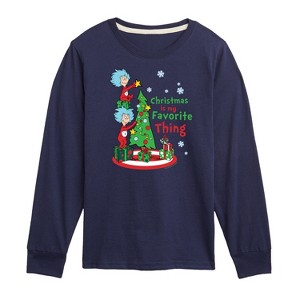 Boys' - The Cat in the Hat - Christmas Is A Family Thing Long Sleeve Graphic T-Shirt - 1 of 4