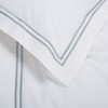 Hotel Collection 300TC Percale 3-Piece Duvet Cover Set, 2-Line Embroidered, King/California King - DVT1001 - Blue Mist/White - Safavieh - 4 of 4