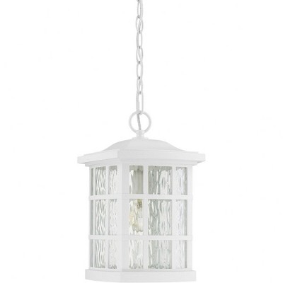 White Glass Arts and Crafts Hanging Lantern