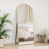 VYNXARIA 57"x20"/64"x25" Arched/Right Angle Full Length Mirror - Gold/Black Aluminum Frame, Freestanding. - 3 of 4