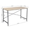 FurnitureR 47.2" Home Office Writing Desk - Simple Computer Desk with Sturdy Metal Legs, Study Table for Small Spaces, Laptop Workstation, Oak - 2 of 4