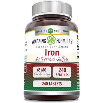 Amazing Formulas Iron as Ferrous Sulfate 65 Mg 240 Tablets