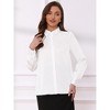 INSPIRE CHIC Women's Pointed Collar Long Sleeve Button Down Office Shirts - 4 of 4