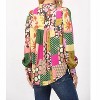 Women's Patchwork Print Stand Collar Blouse - Fate - 3 of 3