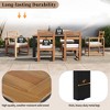 YOOCOZZ Patio Wood 7 Piece Furniture Set  for 6 person with Umbrella Hole, 2 Armchairs & 4 Side Chairs - 4 of 4